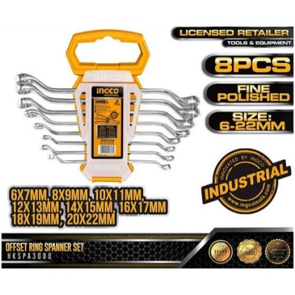 Ingco Spanner Set Offset Ring 8 PCS 6-22mm Ingco