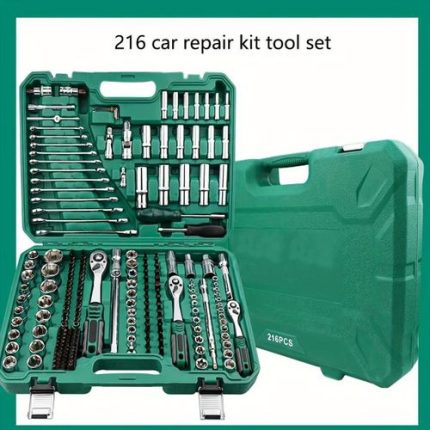216pcs Mechanics Socket Set, 1/4" 3/8" 1/2" Drive Deep And Standard Ratchet